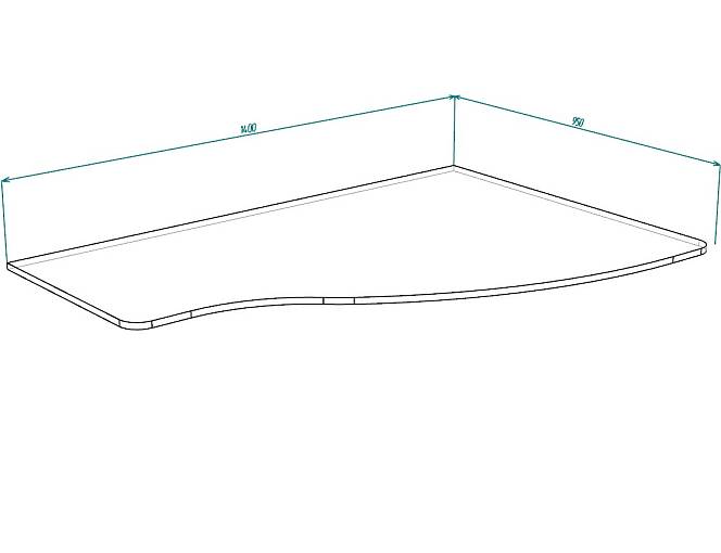 ЭСКИЗ Столешница  №000129471 (1400х16х950)