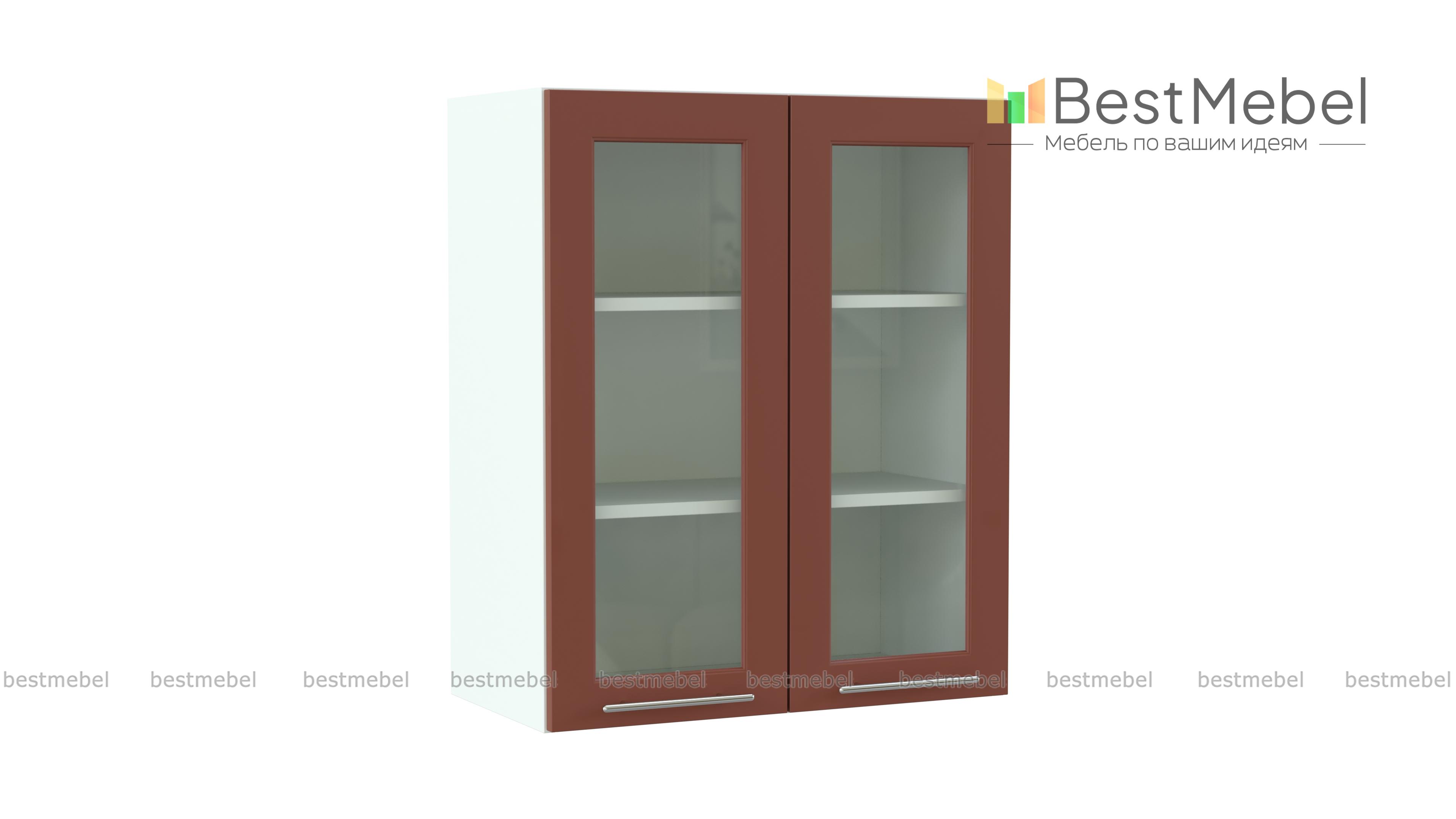 Шкаф верхний витрина двухдверная Ирен BMS - Фото