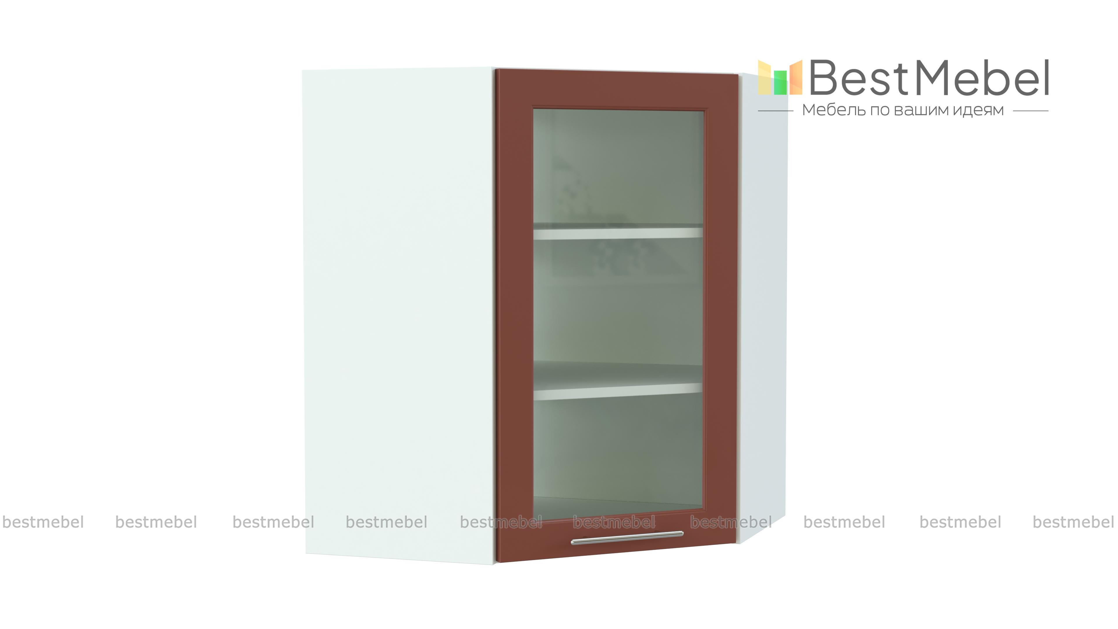 Шкаф верхний витрина угловая Ирен BMS - Фото