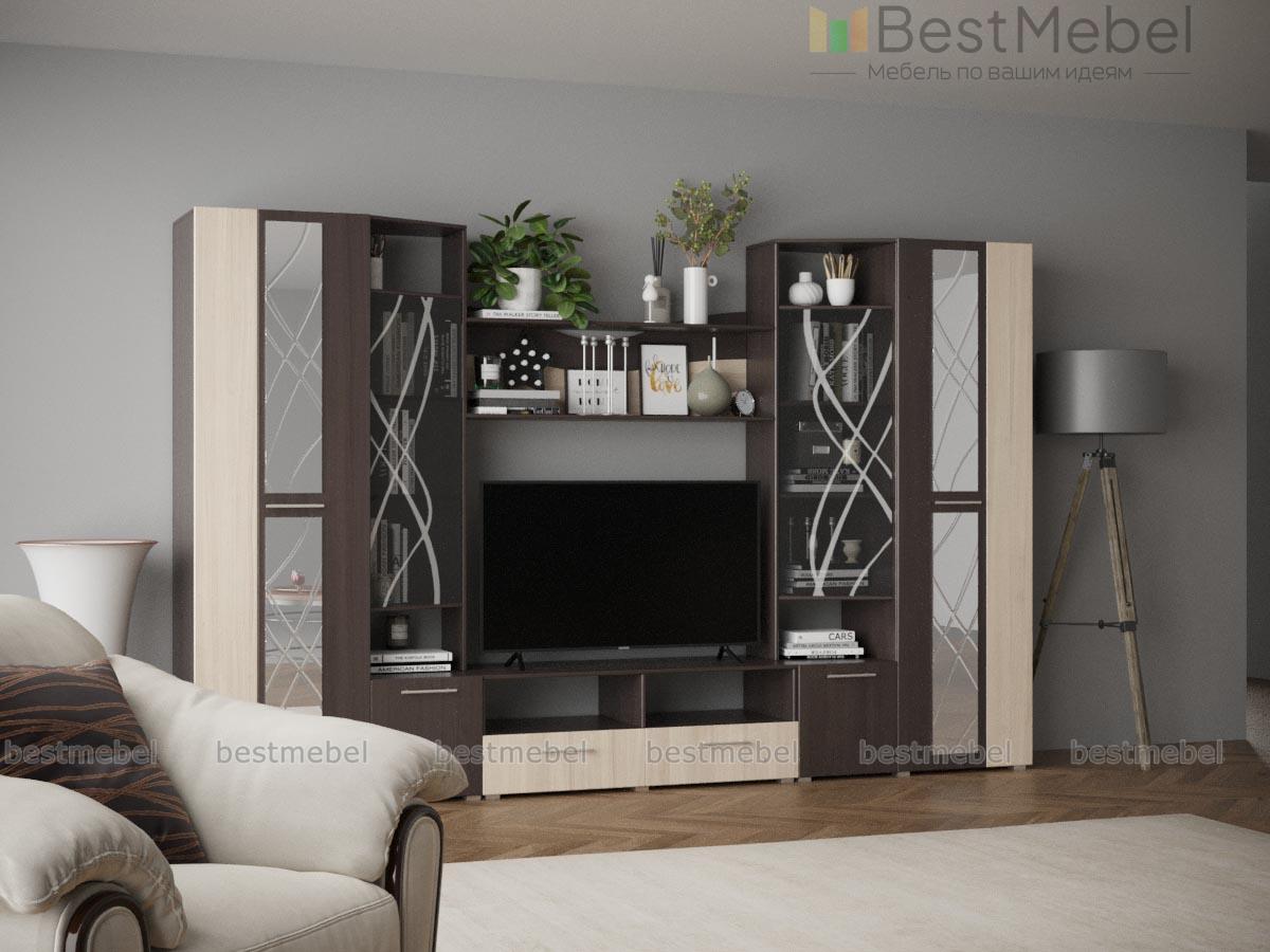 Стенка для гостиной Гамма с зеркалами BMS - Фото