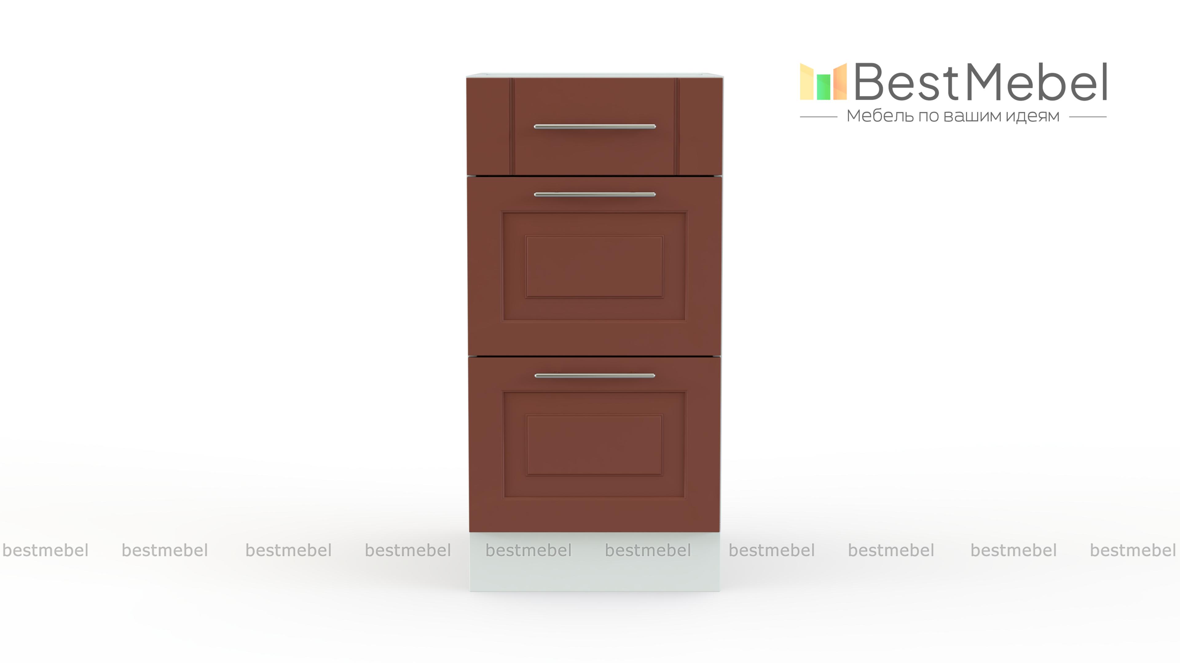 Шкаф нижний с 3-мя выдвижными ящиками Ирен BMS - Фото