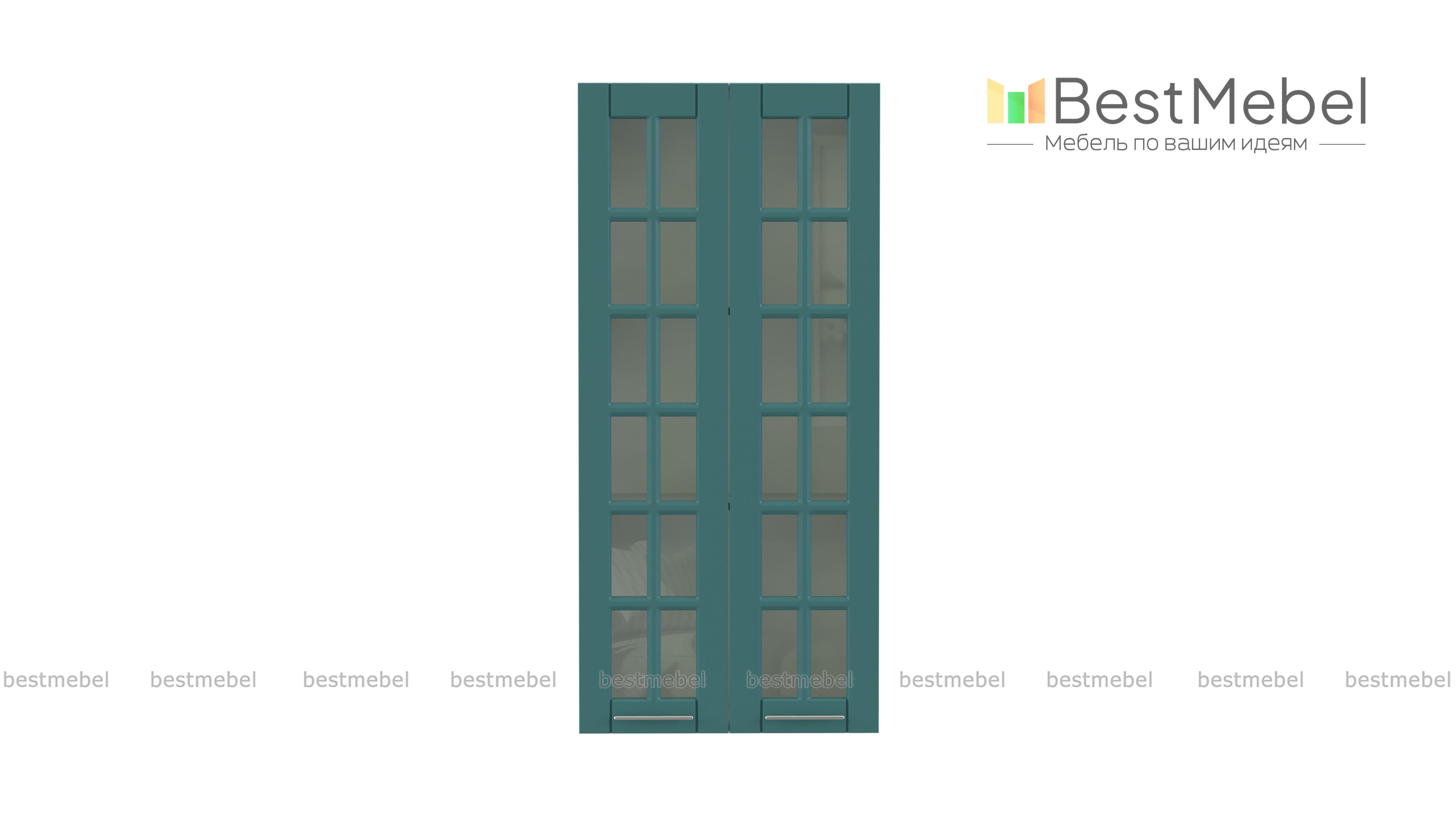 Полупенал навесной 2 двери со стеклом Палермо BMS - Фото