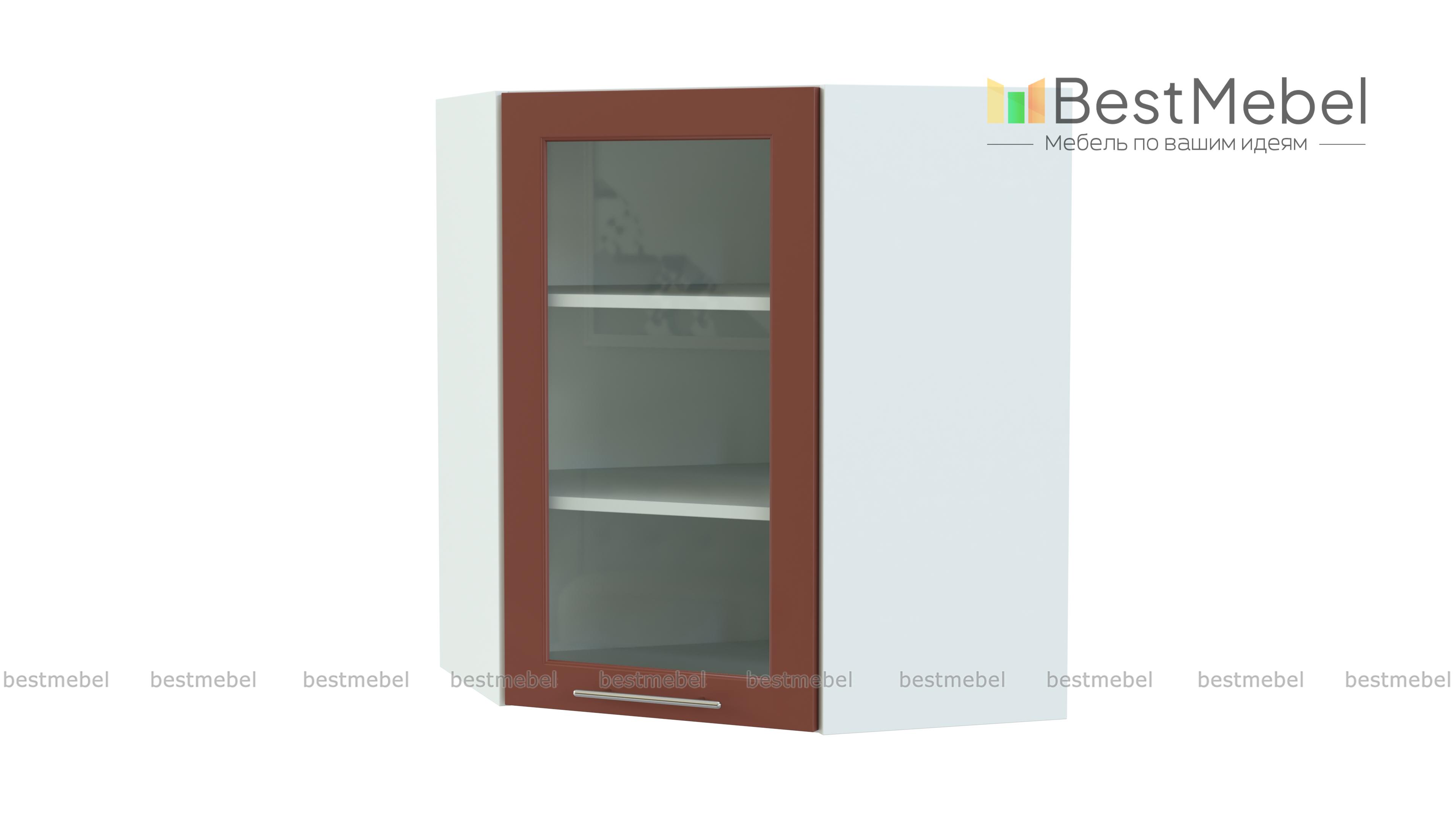 Шкаф верхний витрина угловая Ирен BMS - Фото