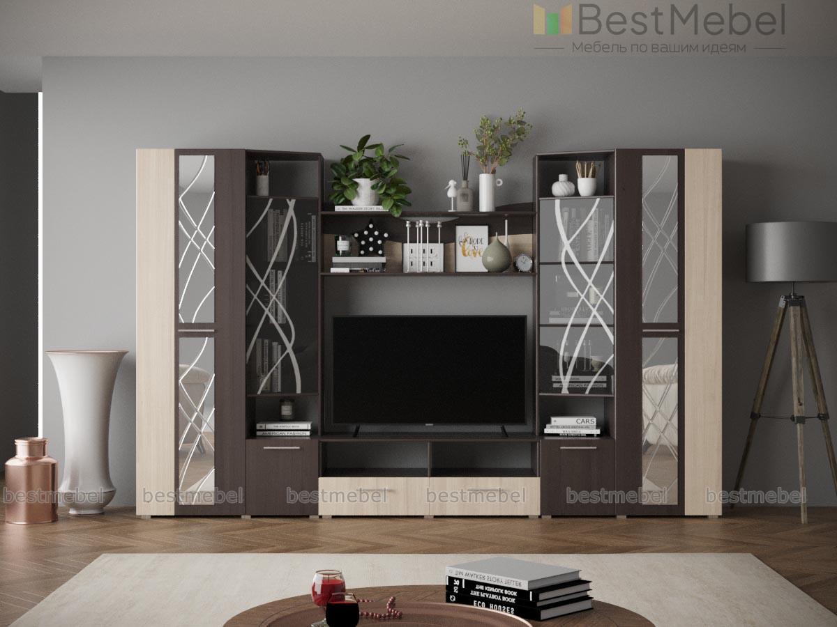 Стенка для гостиной Гамма с зеркалами BMS - Фото