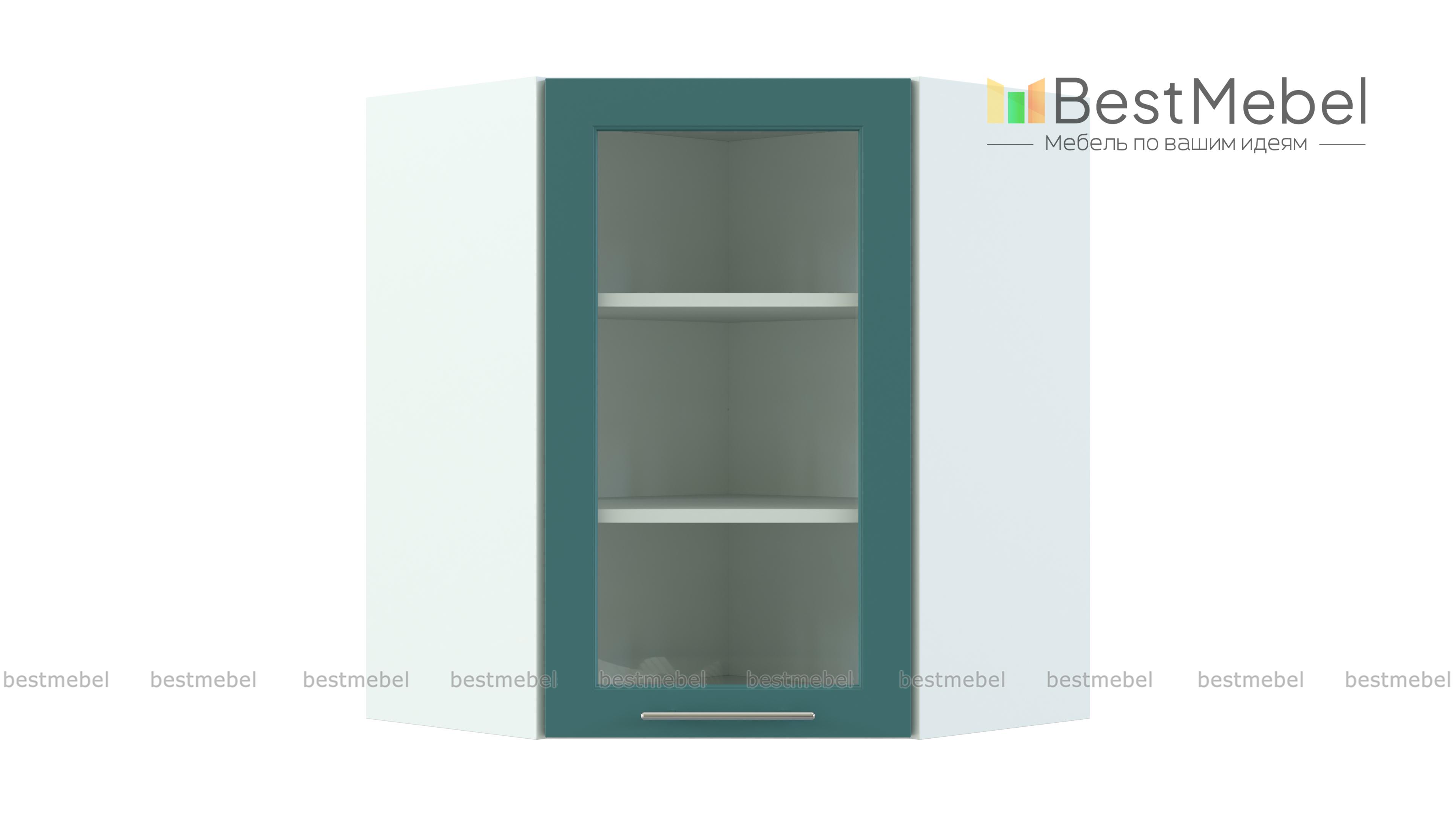 Шкаф верхний витрина угловая Ирен BMS - Фото