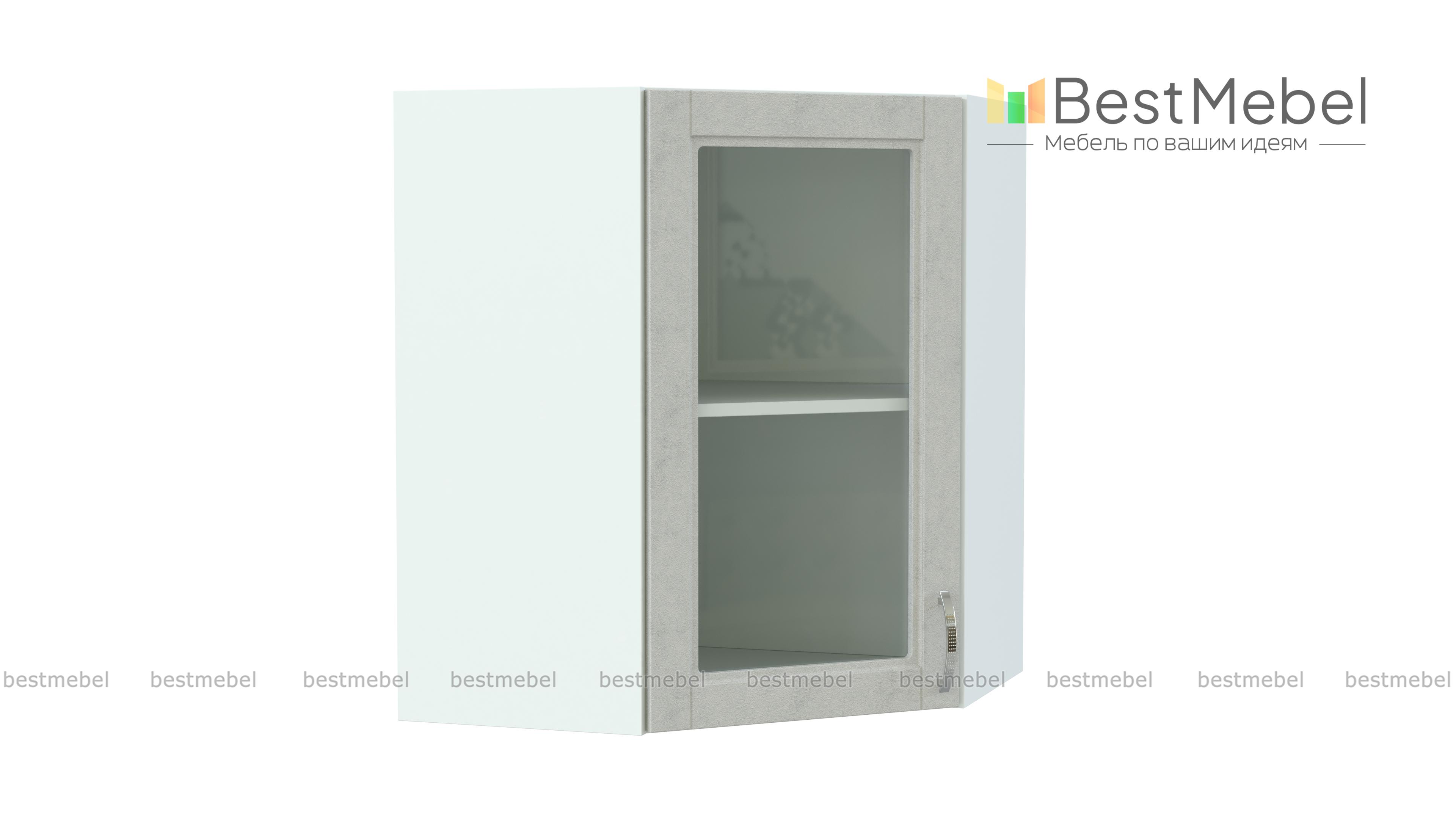 Шкаф верхний Лондон угловой стекло BMS - Фото