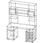 Письменный стол Соло 021 с надстройкой Соло 013 BMS
