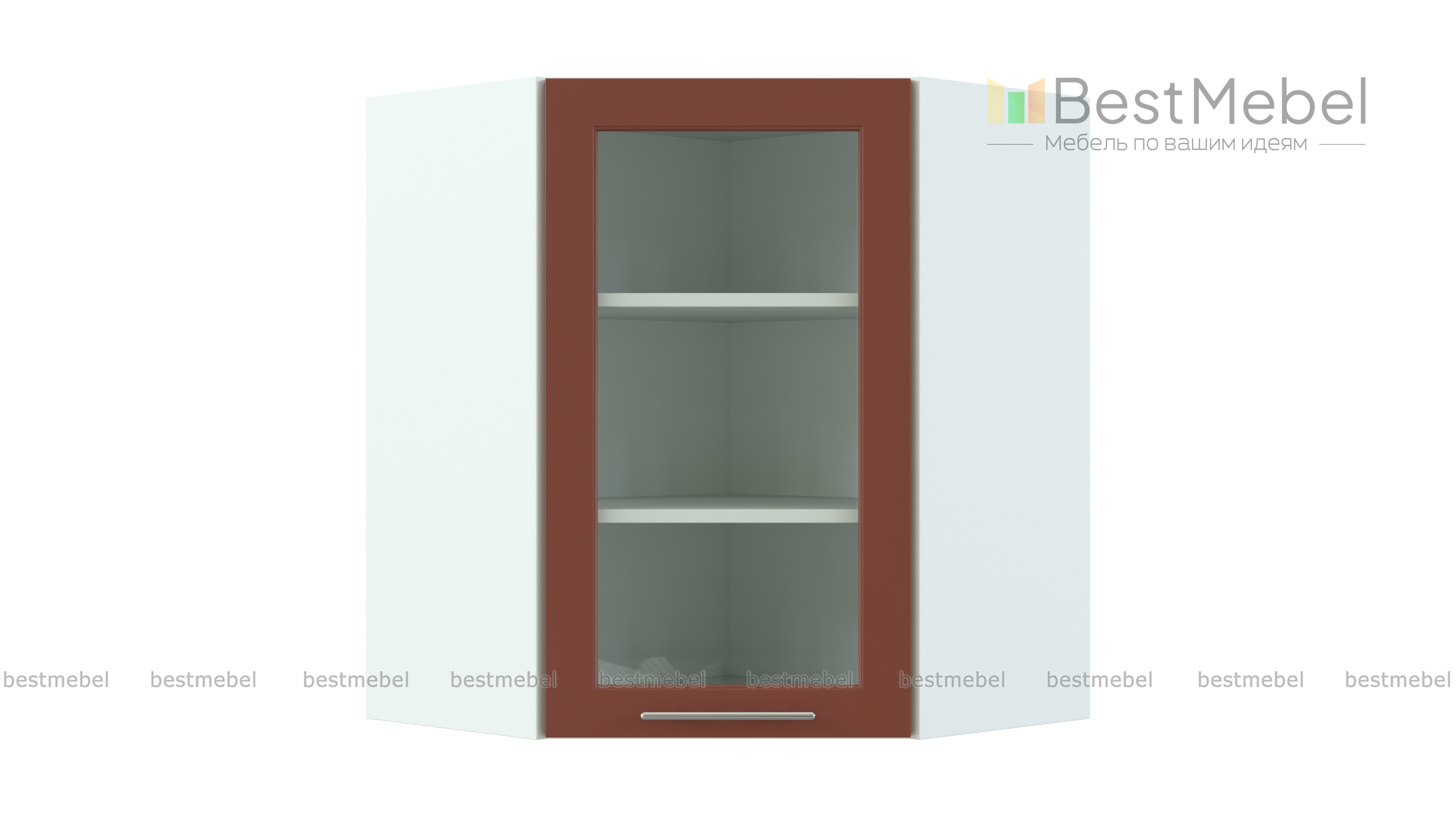 Шкаф верхний витрина угловая Ирен BMS