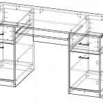 Схема сборки Письменный стол Опен BIU 150 BMS