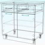 Схема сборки Стол кухонный Лира двухдверный с 2-мя ящиками BMS