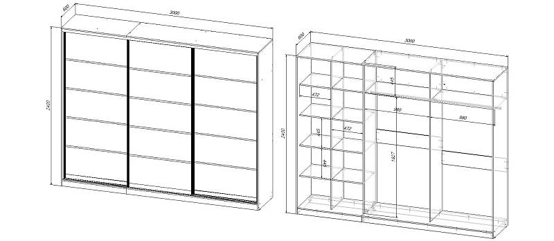 Шкаф-купе Бастай (3000*2400*600)